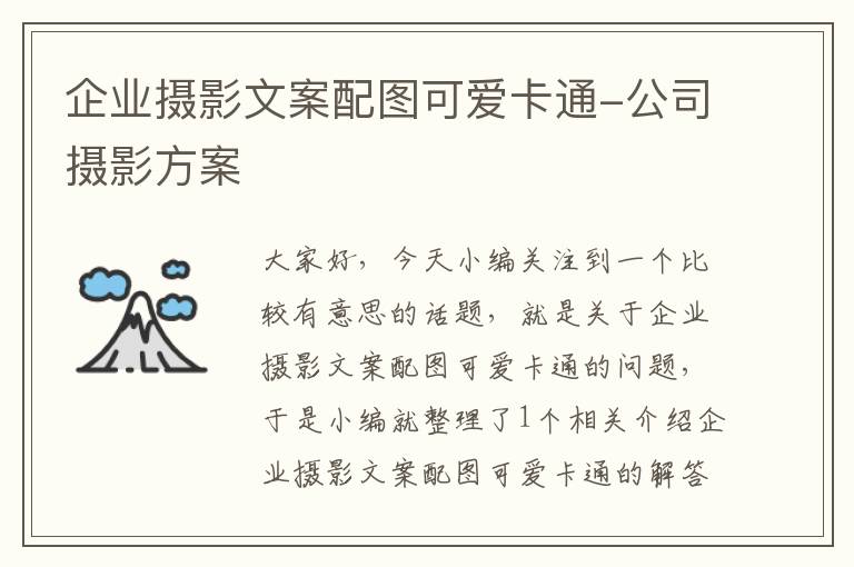 企业摄影文案配图可爱卡通-公司摄影方案