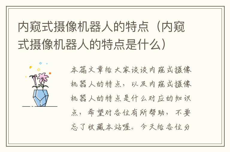 内窥式摄像机器人的特点（内窥式摄像机器人的特点是什么）