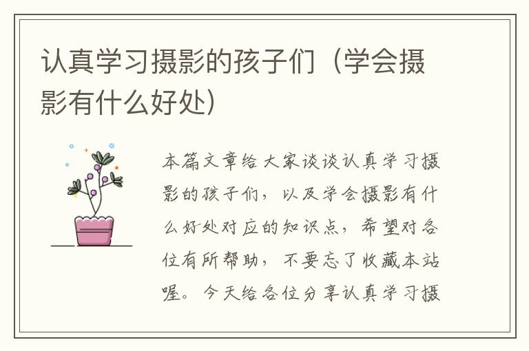 认真学习摄影的孩子们（学会摄影有什么好处）