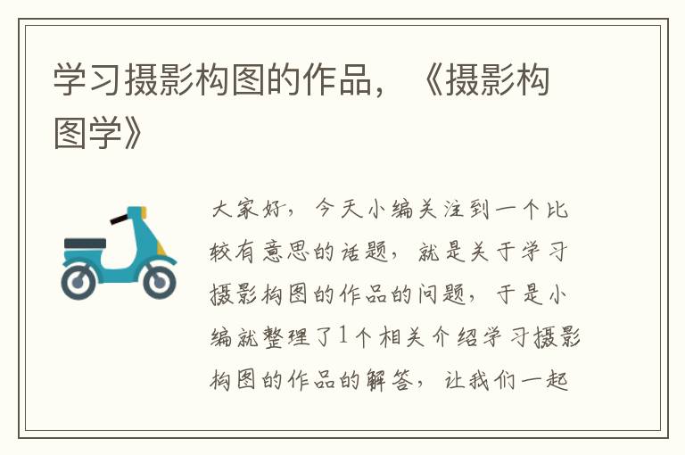 学习摄影构图的作品，《摄影构图学》