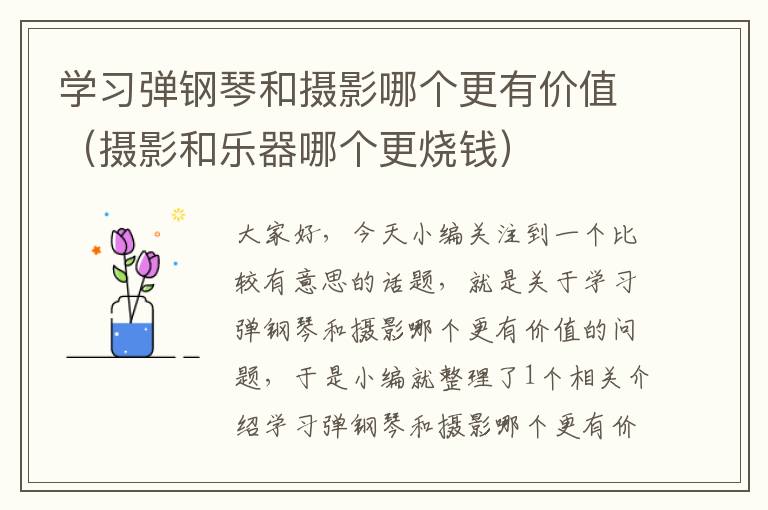 学习弹钢琴和摄影哪个更有价值（摄影和乐器哪个更烧钱）