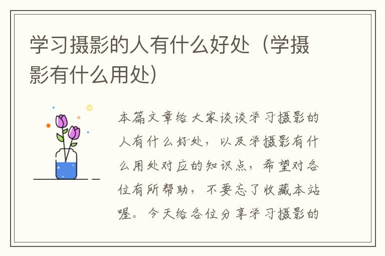 学习摄影的人有什么好处（学摄影有什么用处）