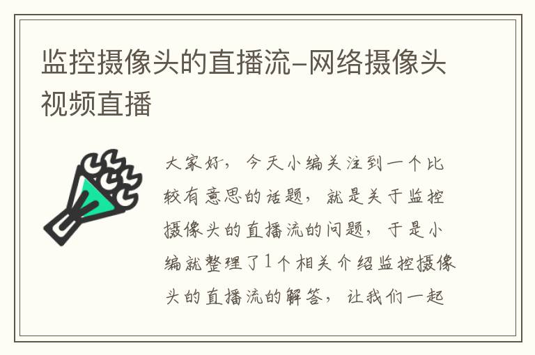 监控摄像头的直播流-网络摄像头视频直播