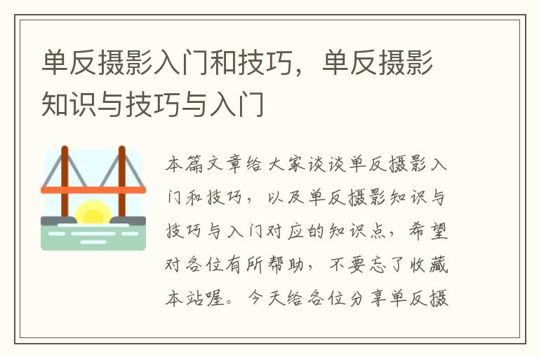 单反摄影入门和技巧，单反摄影知识与技巧与入门